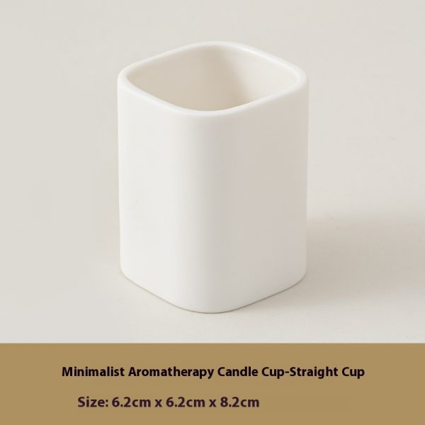 Minimalist White Aromatherapy Candle Cup - Straight Cup