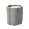 Natural ribbed concrete scented candle with a white wick