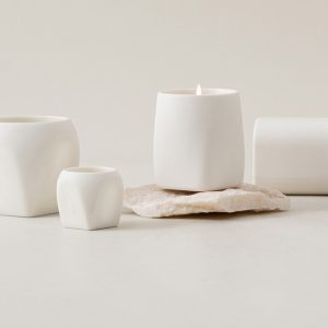 Minimalist White Ceramic Candle