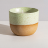 Handcrafted Green and Natural Ceramic Candle