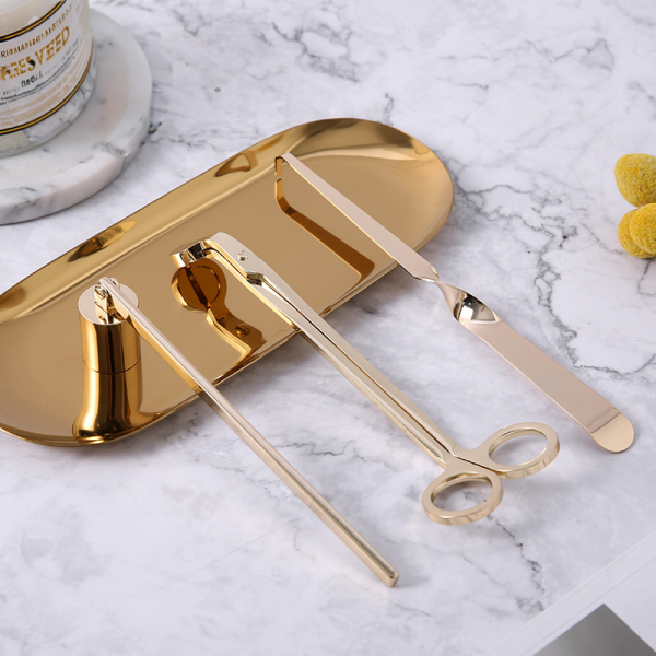 Gold Stainless Steel Candle Accessory Set